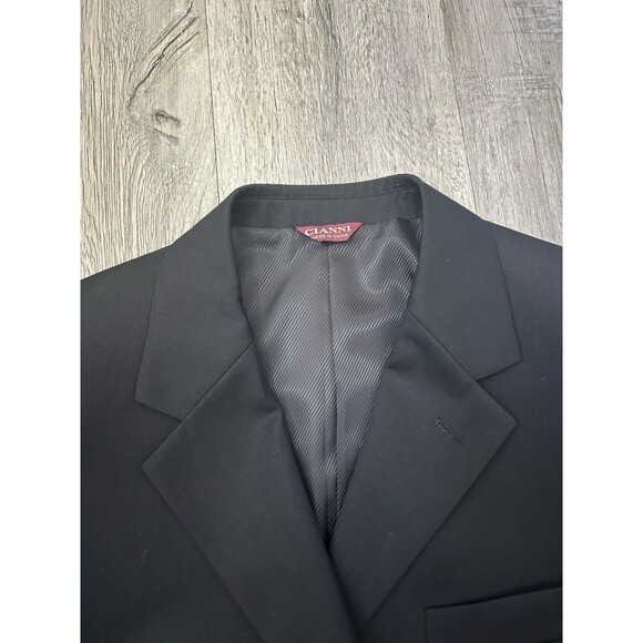 Cianni Cellini Men's 100% Wool Black Suit Set 2 Piece Jacket Sz 40S Pants Sz 34S - Picture 5 of 16